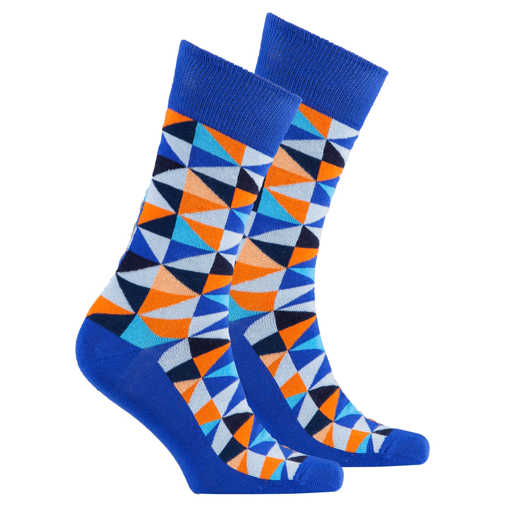 Men's Blue Triangle Socks - Socks n Socks