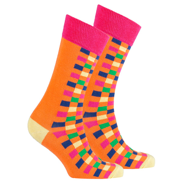 Men's Apricot Square Socks - Socks n Socks