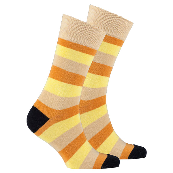 Men's Faded Canary Stripe Socks - Socks n Socks