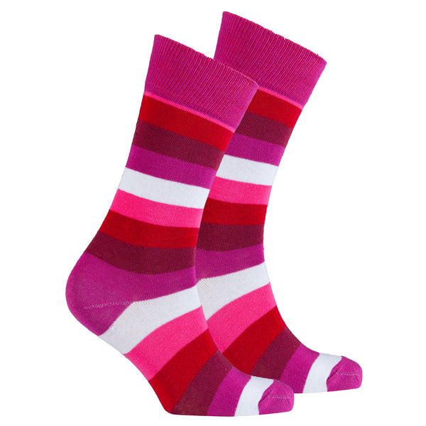 Men's Heaven Pink Stripe Socks - Socks n Socks