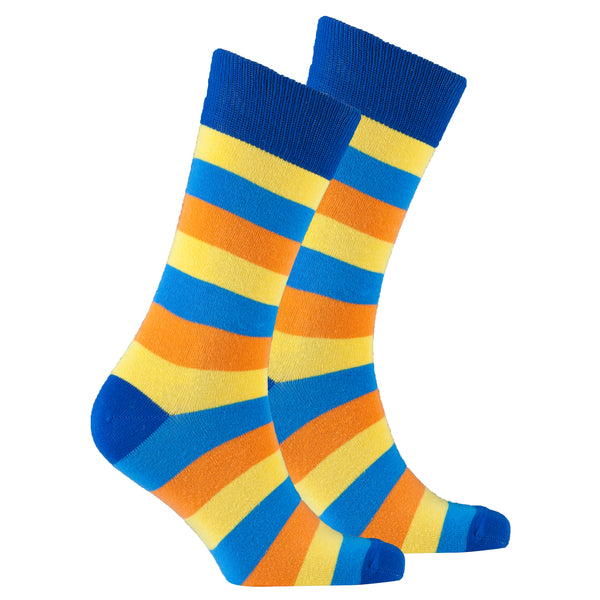 Men's Golden Bird Stripe Socks - Socks n Socks
