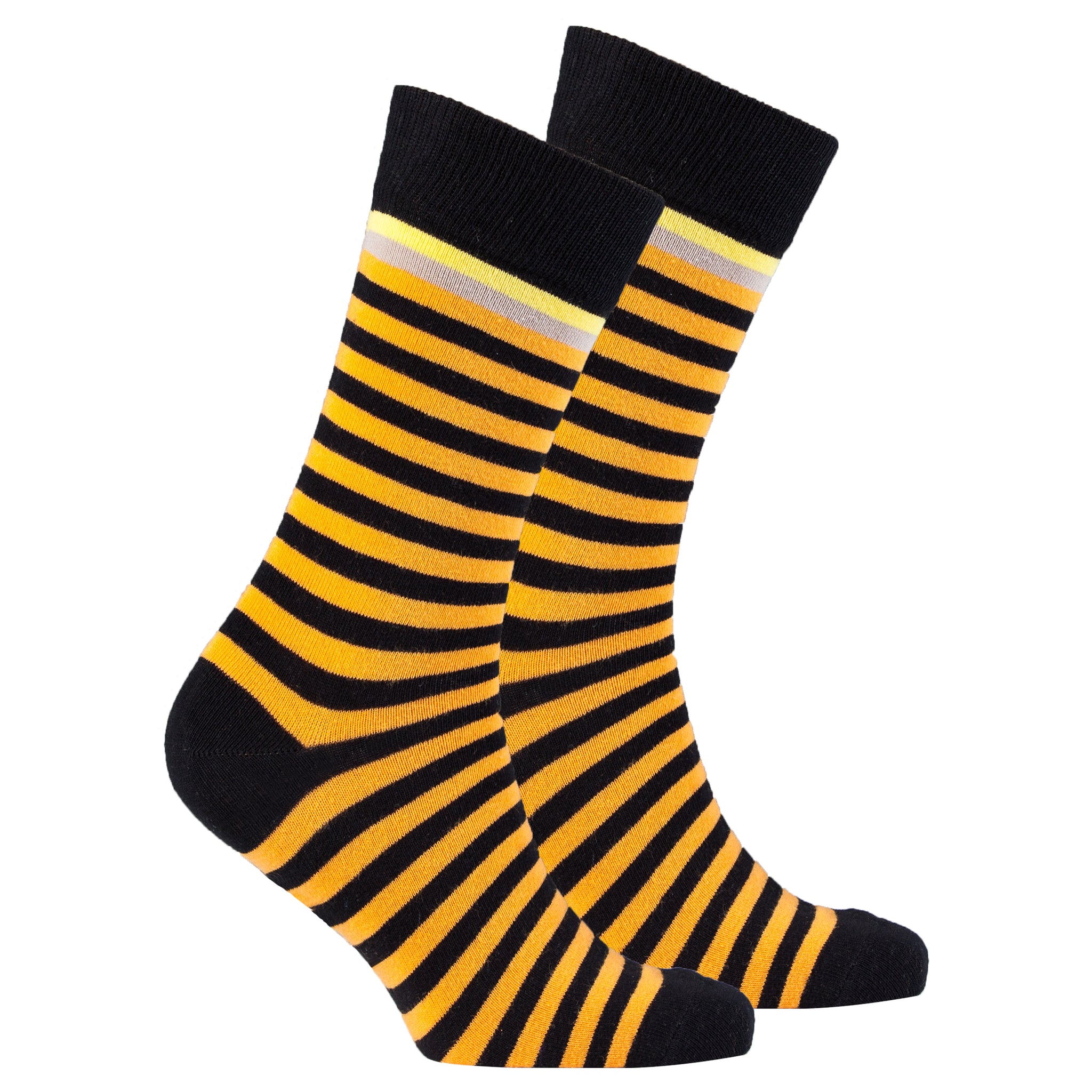 Men's Solid Tangerine Stripe Socks - Socks n Socks