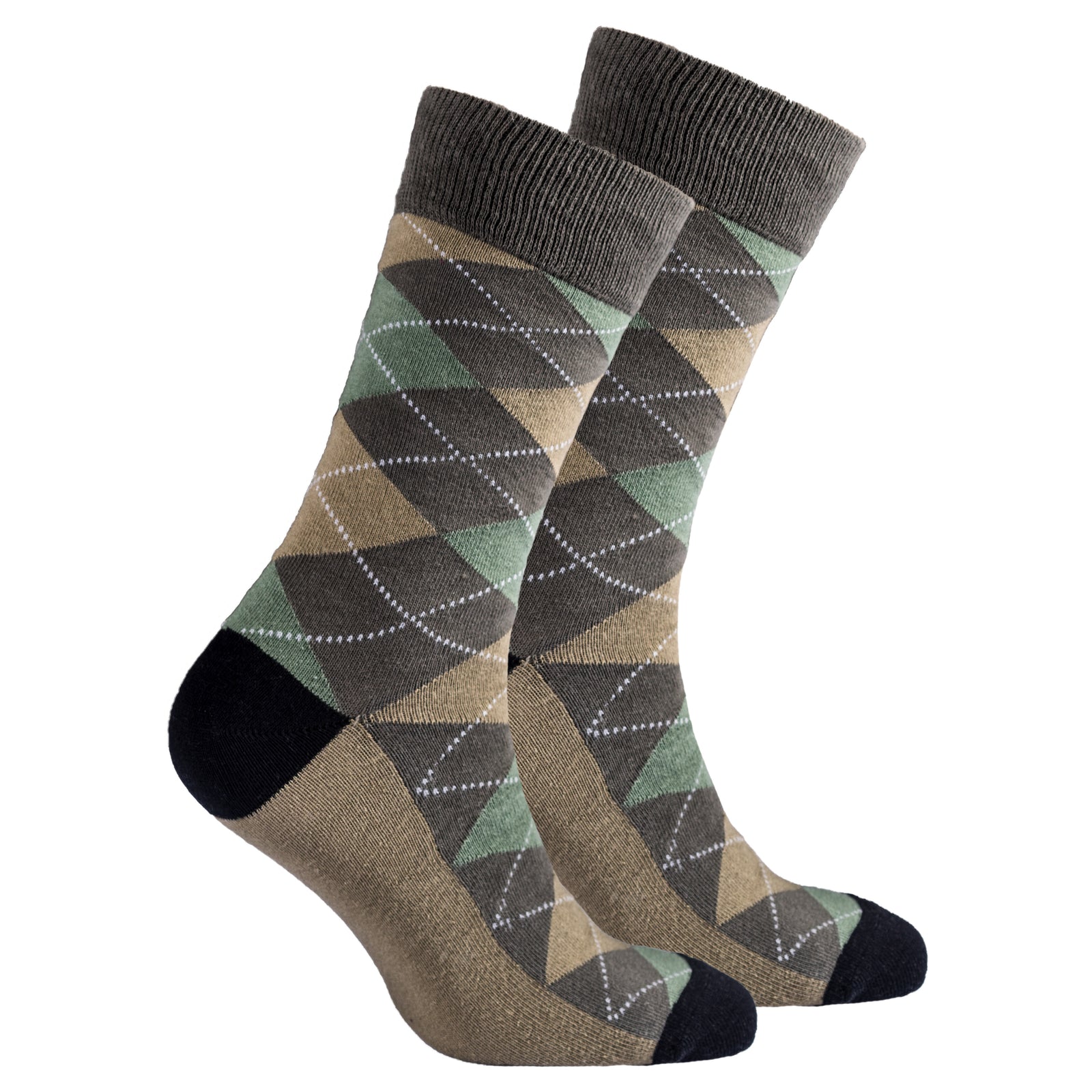 Men's Sage Argyle Socks - Socks n Socks