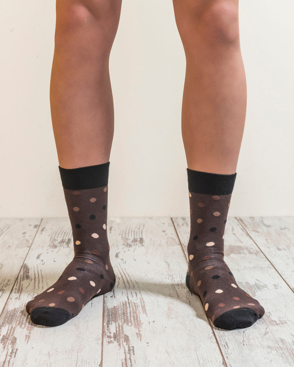 Men's Mocha Polka Dot Socks - Socks n Socks