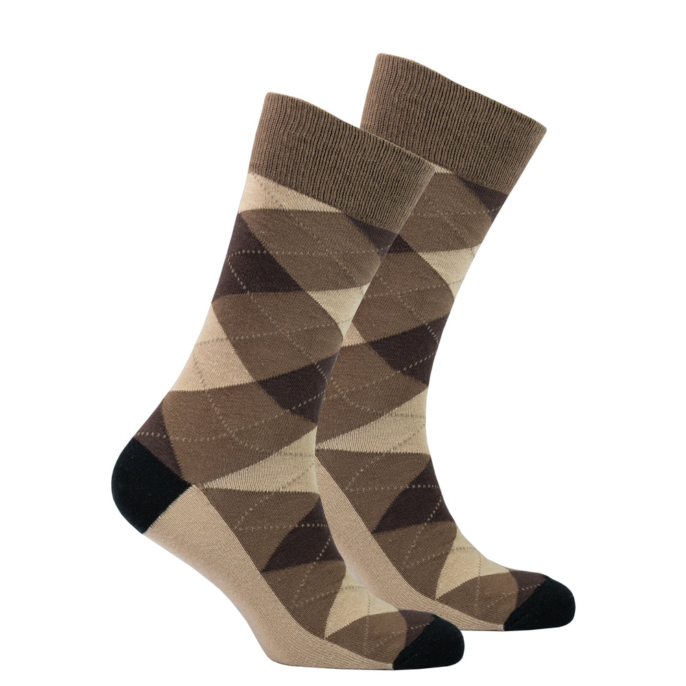 Men's Sand Argyle Socks - Socks n Socks