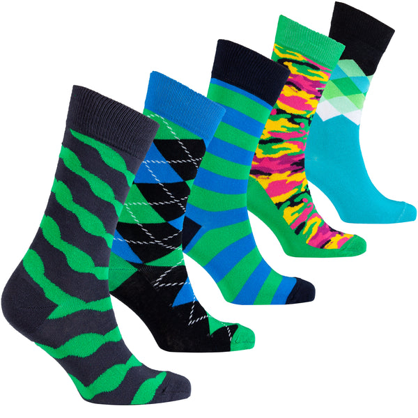 Men's Lime Mix Set Socks - Socks n Socks