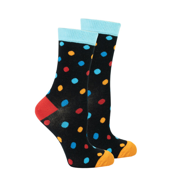 Women's Black Sky Dot Socks - Socks n Socks