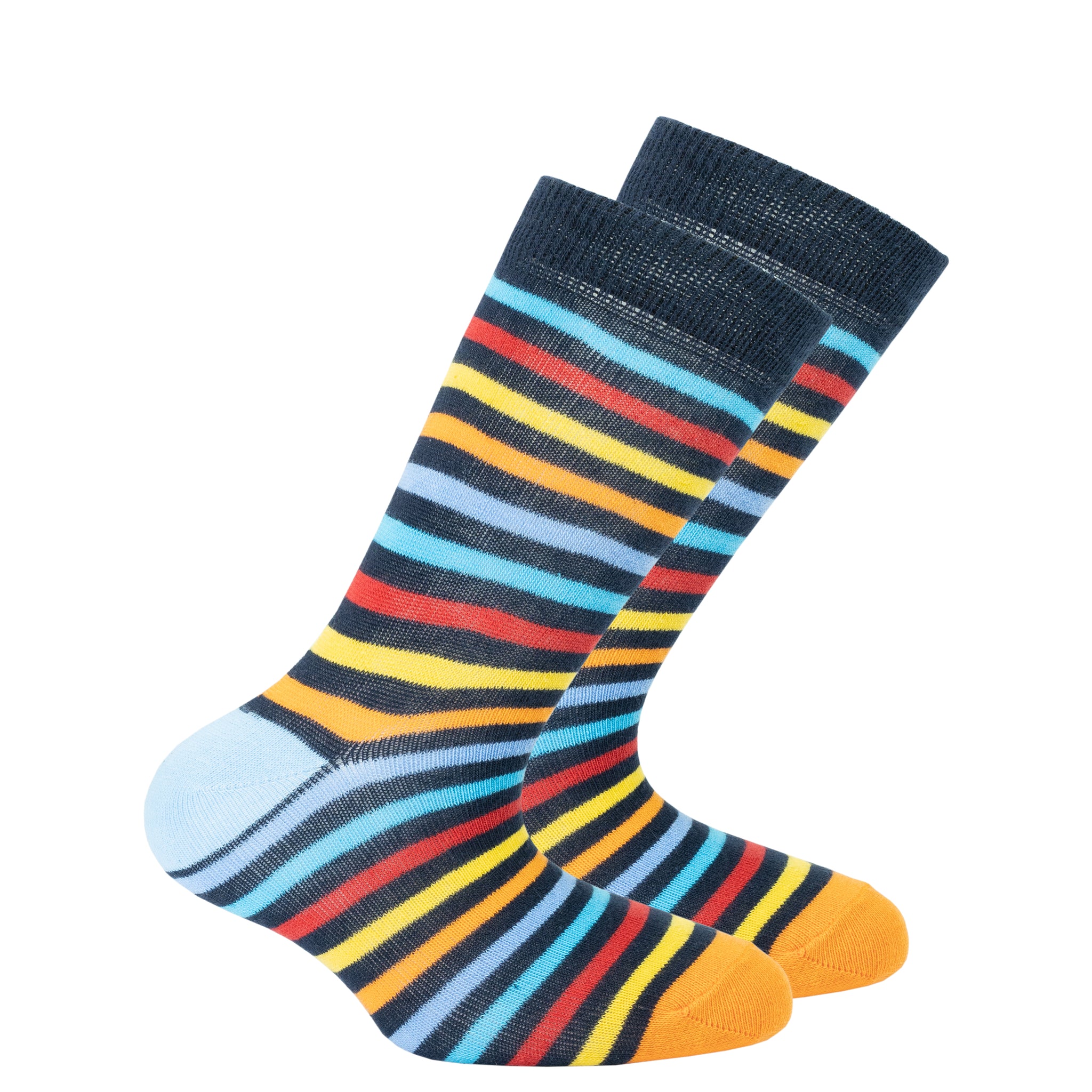 Kids Black Rainbow Stripe Socks - Socks n Socks