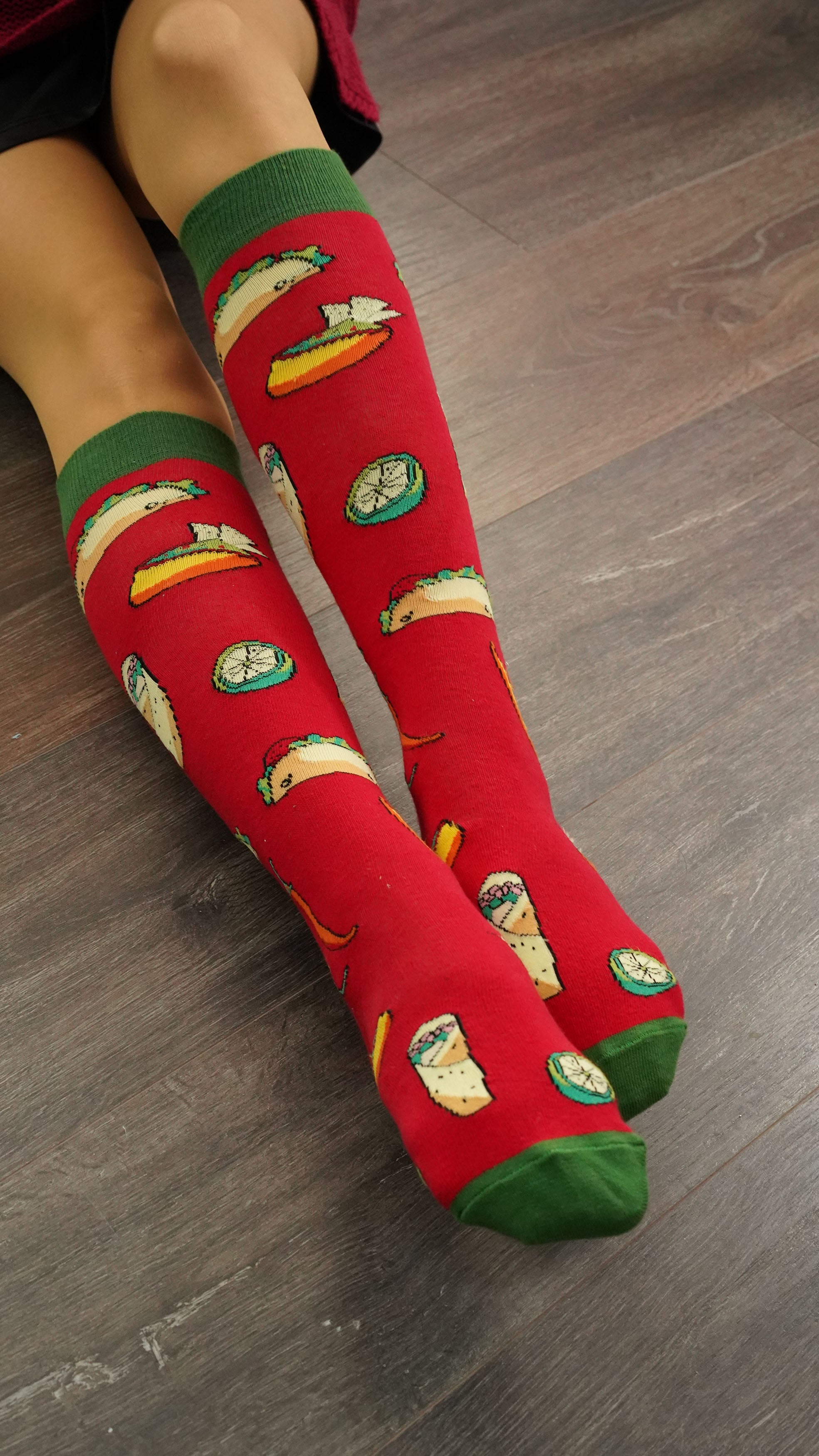 Women S Chili Tacos Knee High Socks Socks N Socks