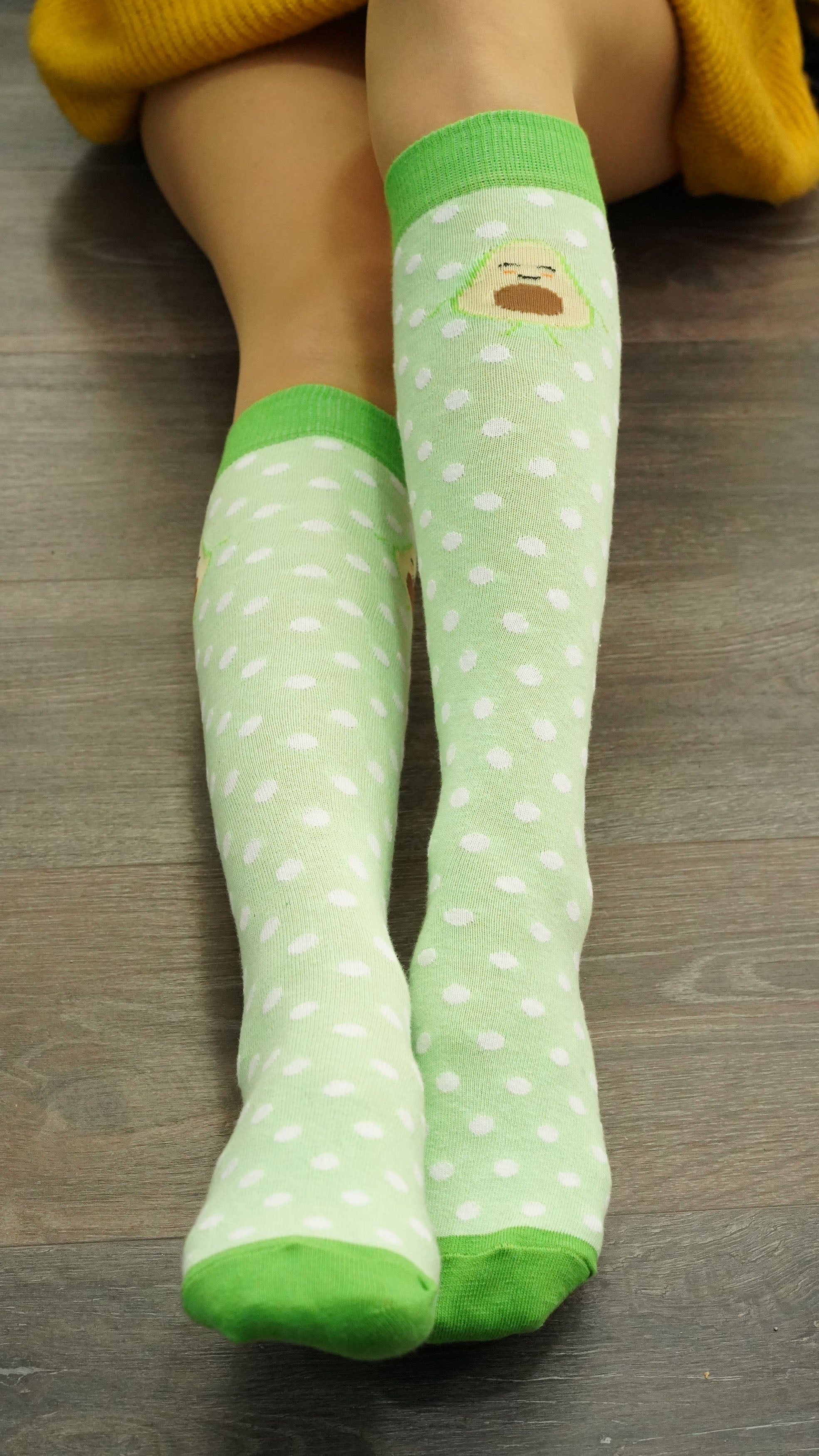 Womens Avocado Dot Knee High Socks Socks N Socks