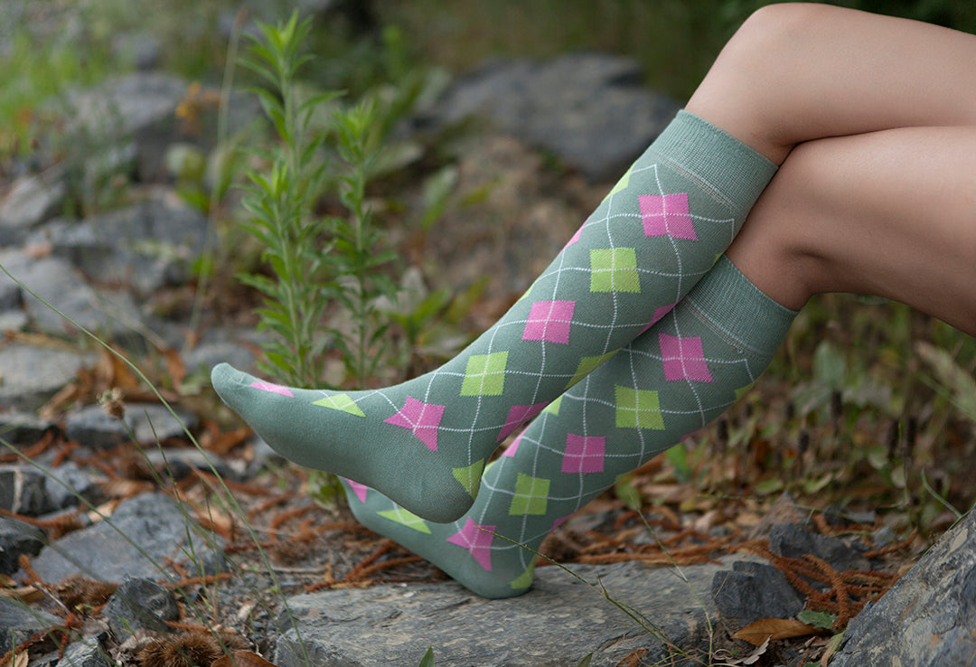 Womens Traditional Argyle Knee High Socks Set Socks N Socks 
