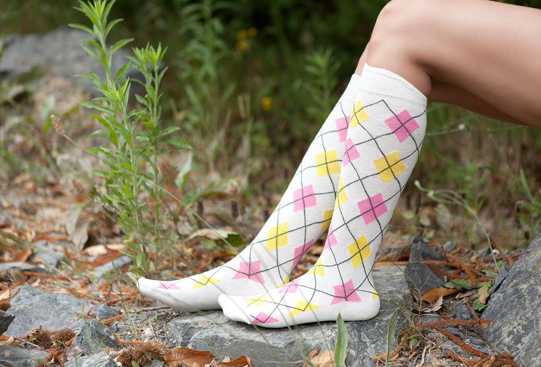Women's Traditional Argyle Knee High Socks Set - Socks n Socks