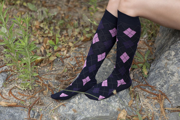 Women's Classy Argyle Knee High Socks - Socks n Socks