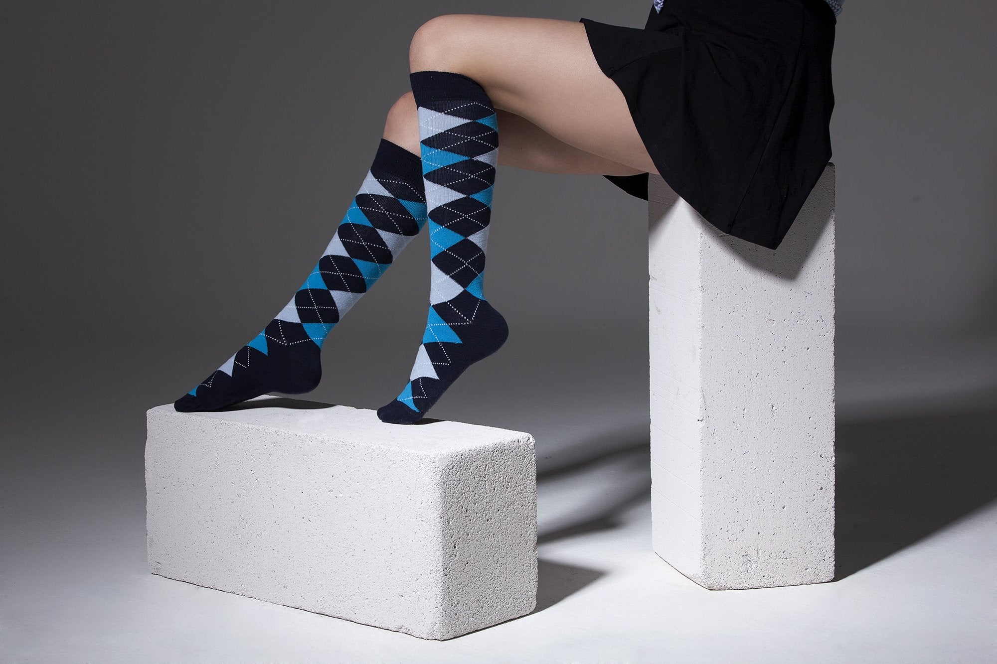 argyle knee socks