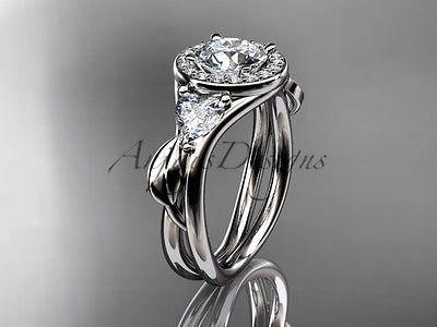 Platinum diamond unique engagement ring, wedding ring ADLR314
