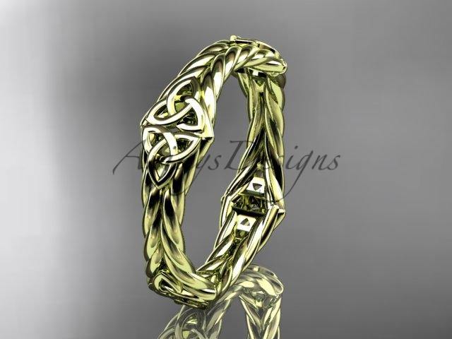 14k yellow gold rope celtic trinity knot wedding band RPCT9356G