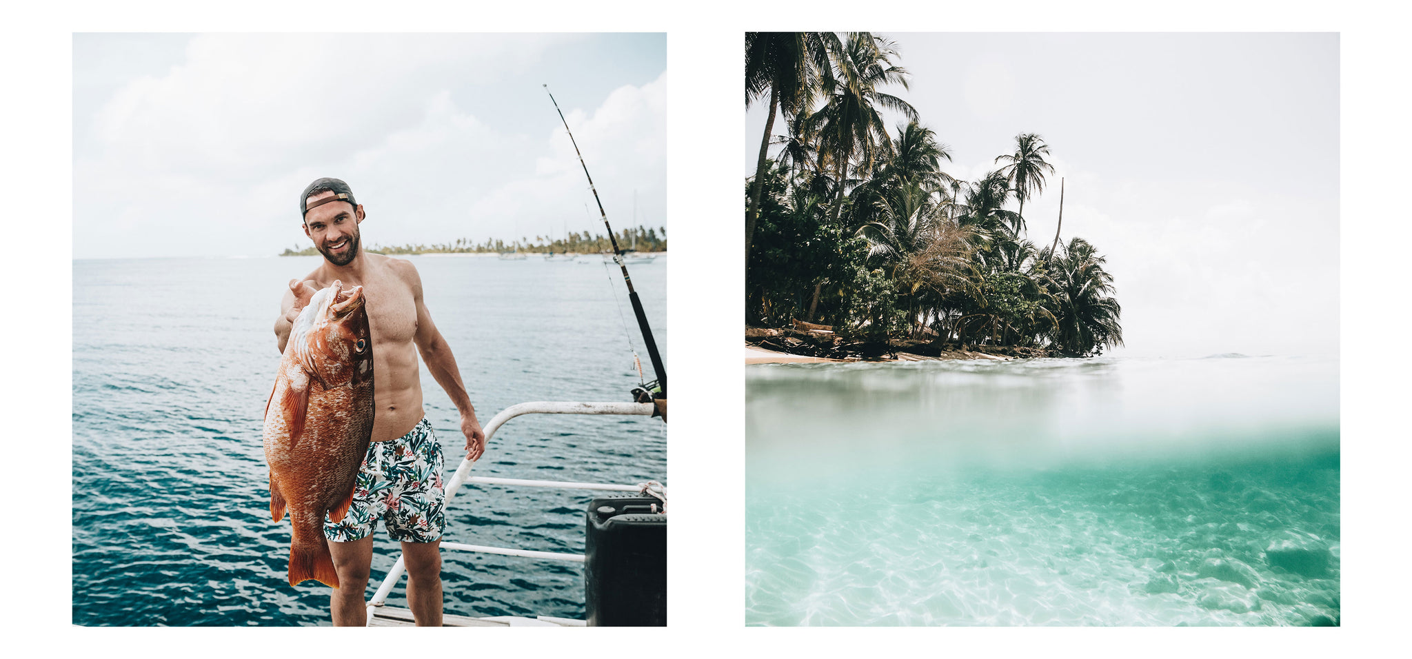Michael Libis pescando y relajándose en una playa de Colombia