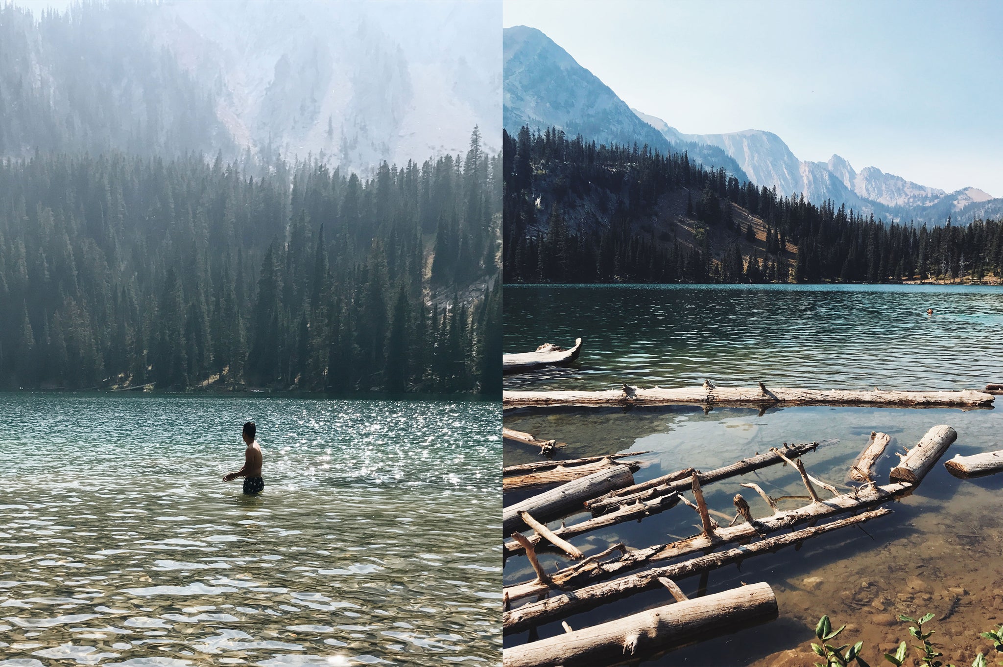 Bañista y Yang-Yi Goh - Excelentes aventuras en Montana - Fairy Lake