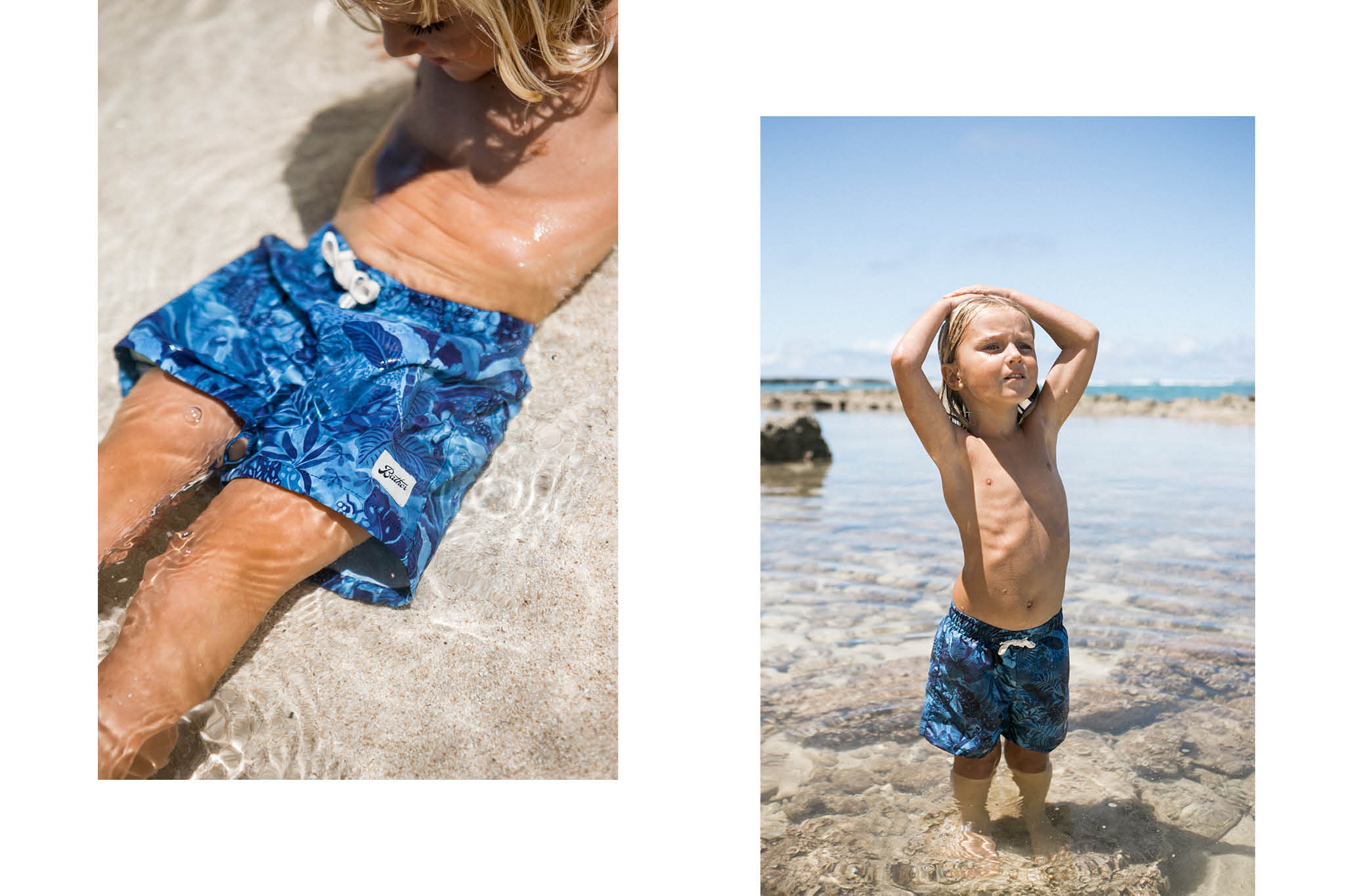 Maillot de bain aquarelle bleu marine Bather Kids et natation pour enfants