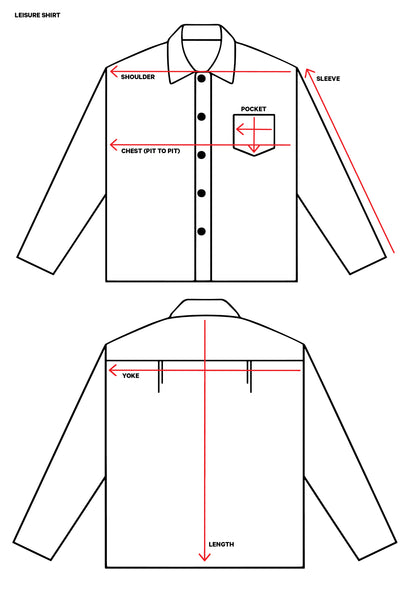 Size Chart: Long Sleeve Shirts –