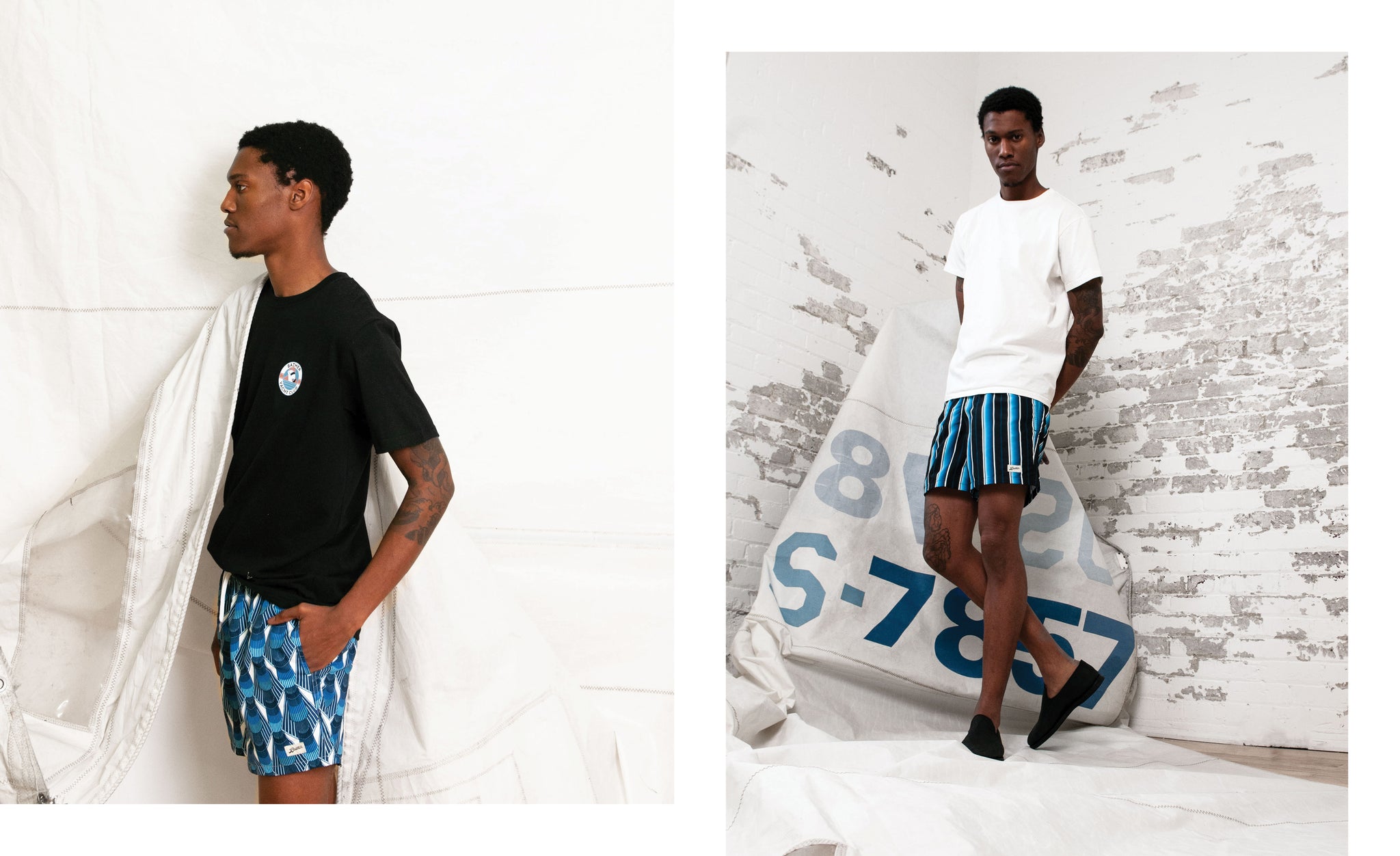 Bather blue gradient swim trunks