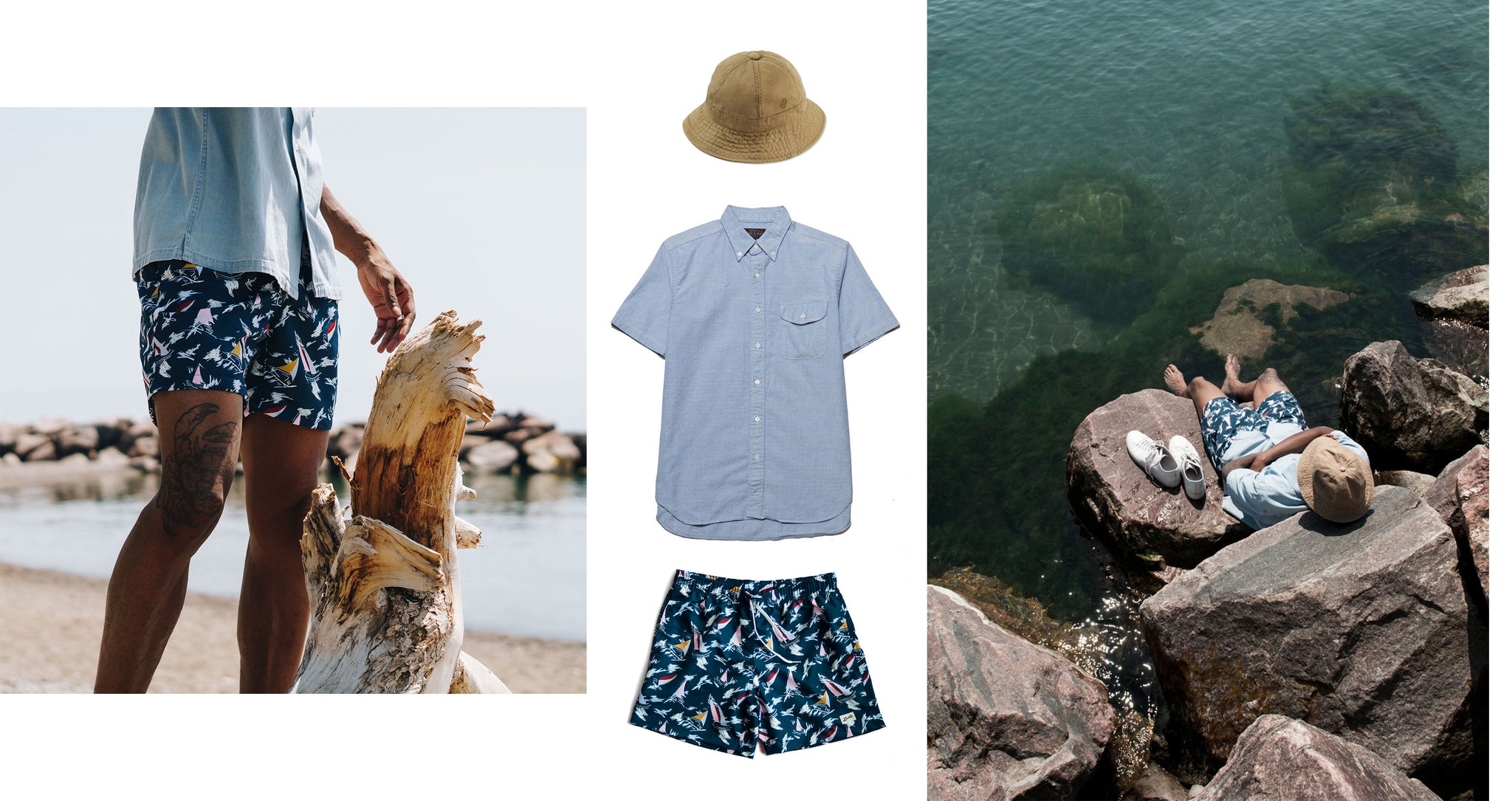 Bather — Outfit Inspiration — Navy Sail Swim Trunk