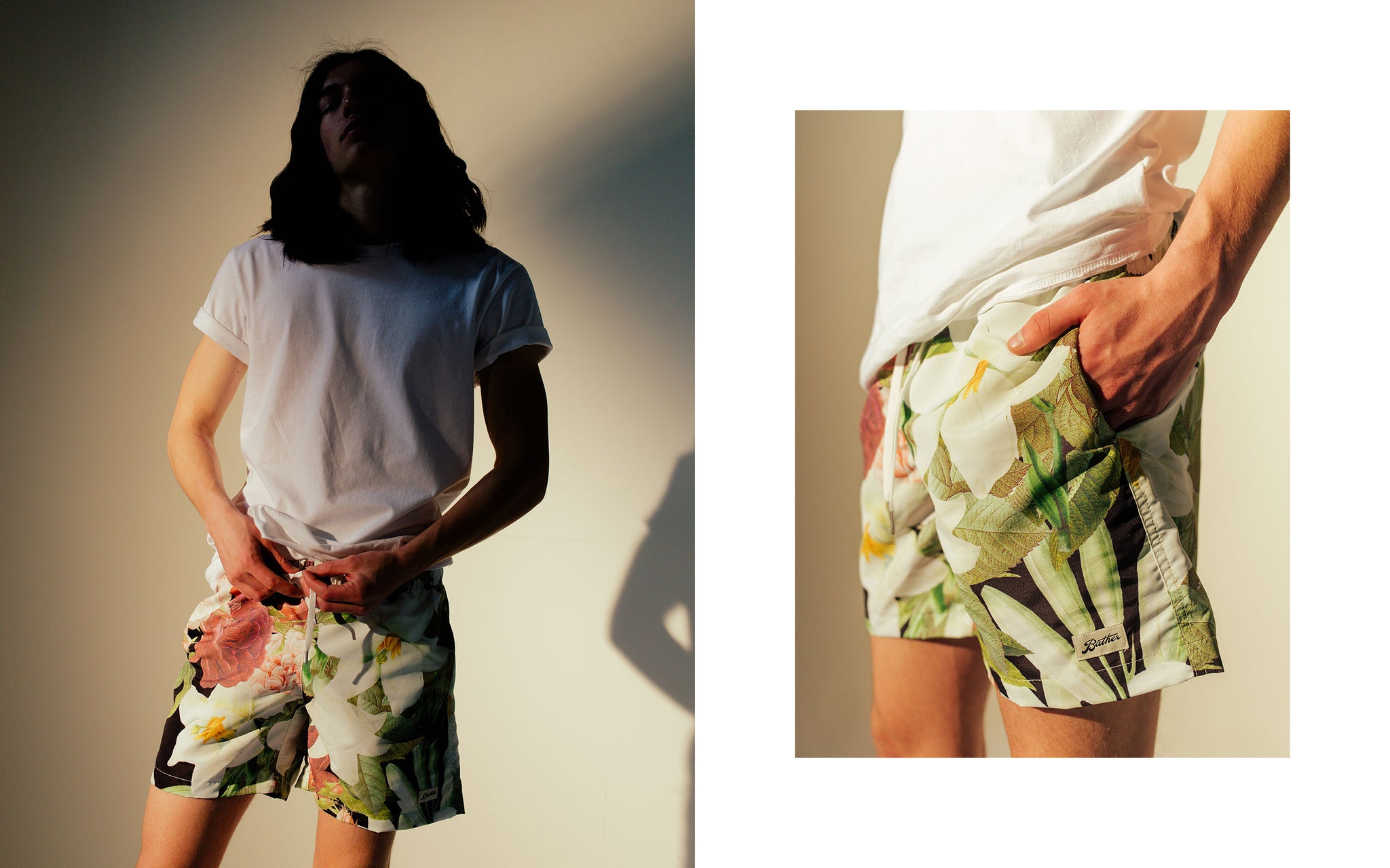 Bather SS18 Lookbook featuring the Bouquet Swim Trunk