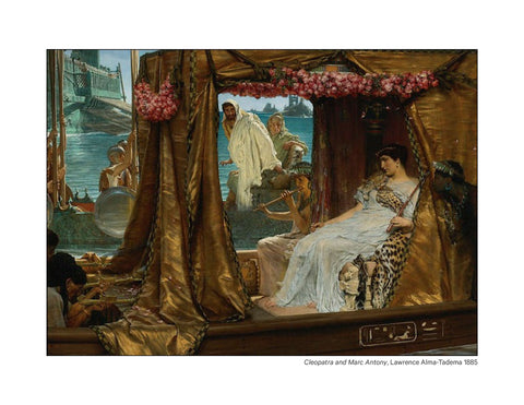 Peinture de Cléopâtre avec des roses par Lawrence Alma-Tadema