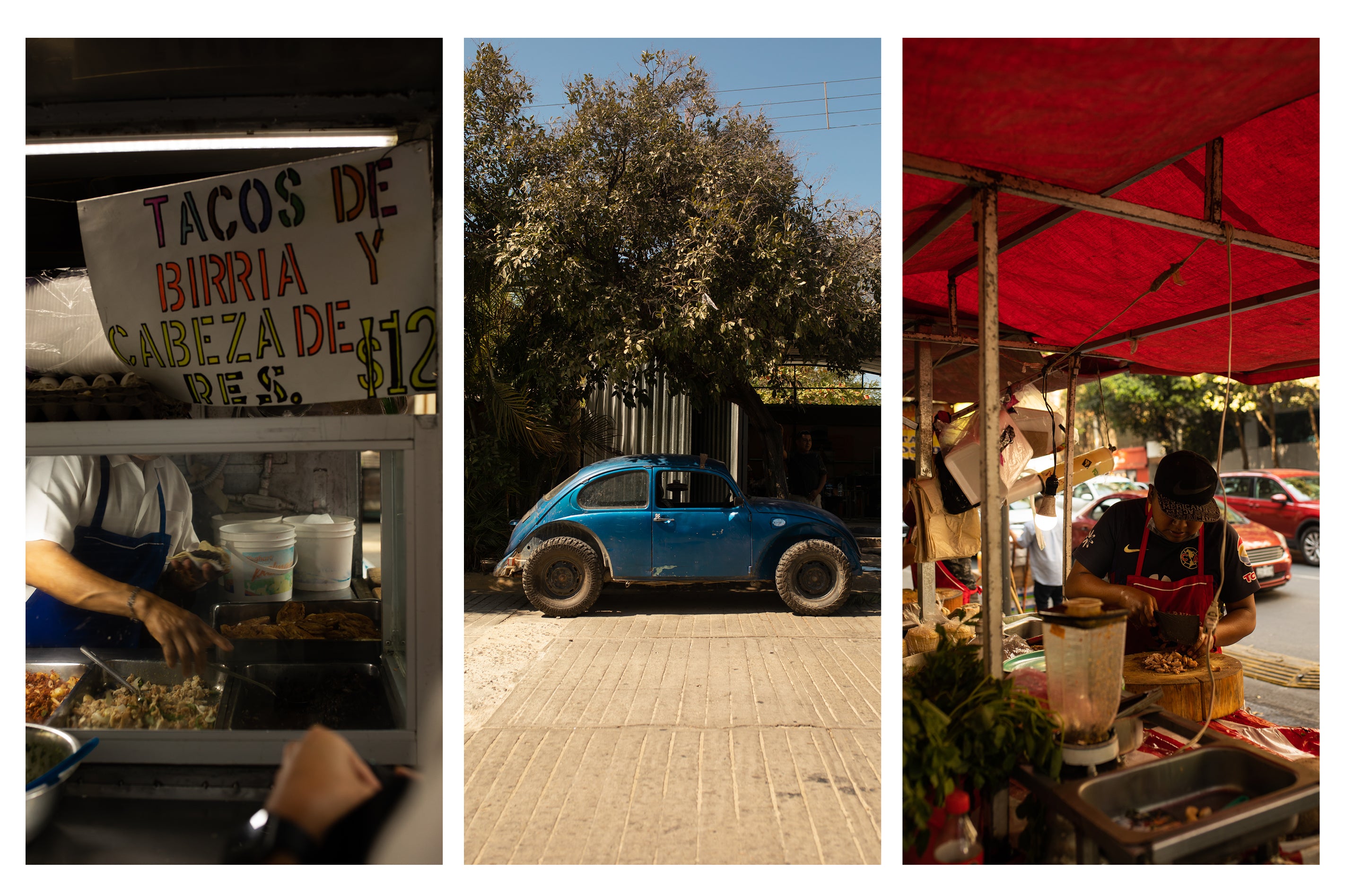 Restaurante y coche de tacos mexicanos