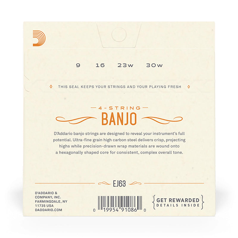 D'addario 9-30 Medium Tenor Banjo Strings, Nickel