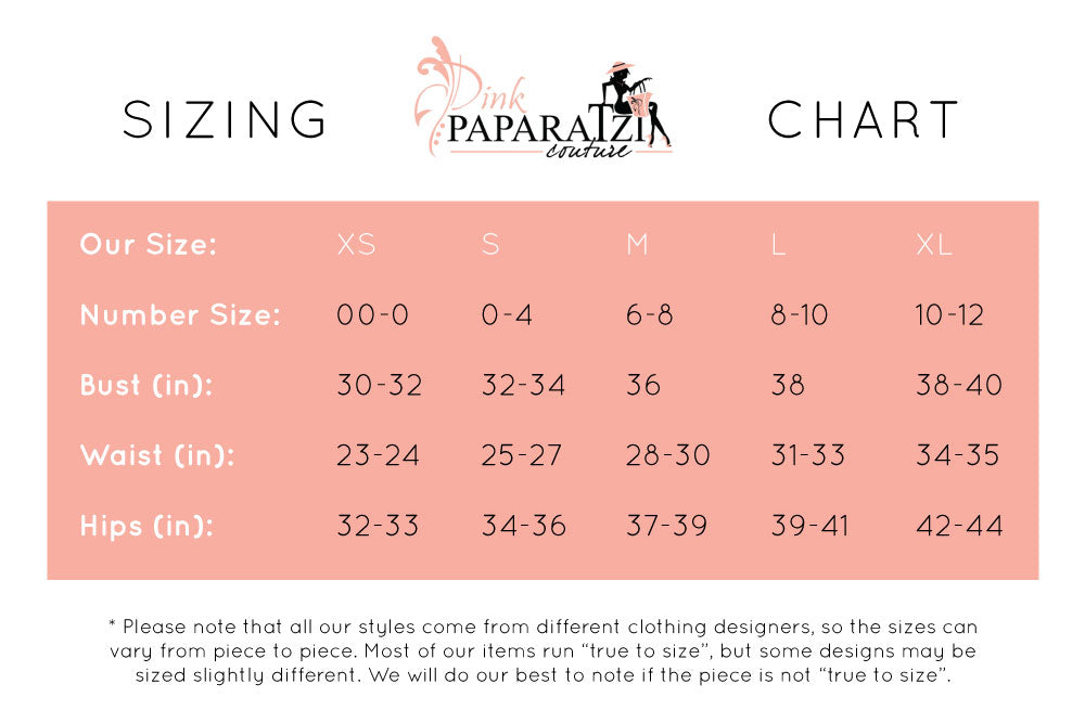 Sizing Chart – Pink Paparatzi