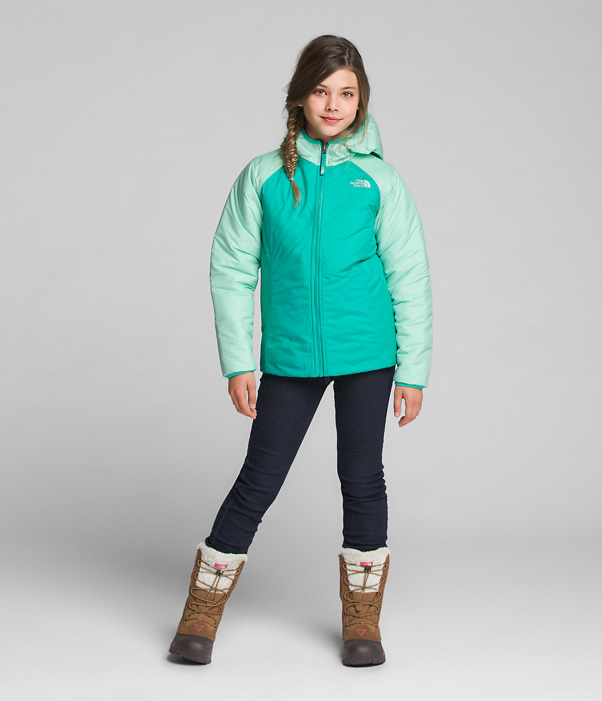 north face girls jacket purple