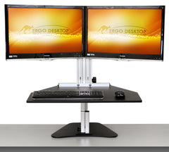 Ergo Desktop Wallaby Elite Dual Monitor Standing Desk front view