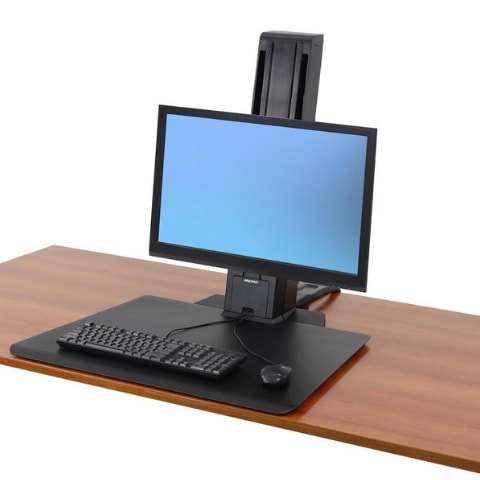 Ergotron WorkFit SR Single Monitor Sit Stand Workstation Black Low