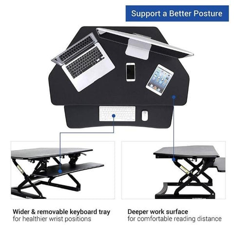 Flexispot M4 Corner Standing Desk Converter top view