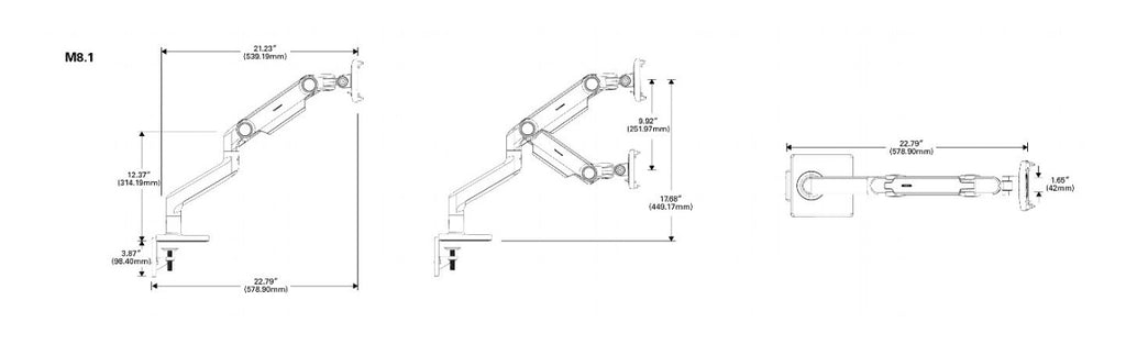 Humanscale M8.1 Monitor Arm - Standing Desk Nation