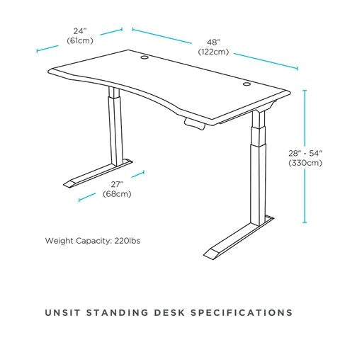Inmovement Unsit Height Adjustable Standing Desk 48 x 24