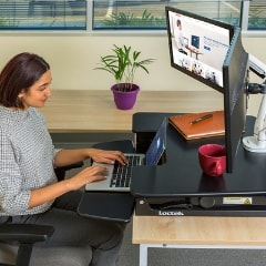 Loctek LXR30 Standing Desk Converter Side View Close Up