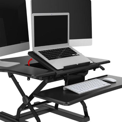Loctek PLE36 Standing Desk Converter flip up document holder
