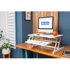 Rocelco EADR Ergonomic Adjustable Desk Riser 3D View Facing Left