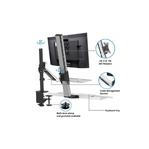 Rocelco EFD Ergonomic Sit to Stand Floating Desk Sections