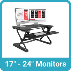 Standing Desk Converters for two monitors 17" - 24"