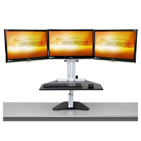 Three monitor standing desk converters collection