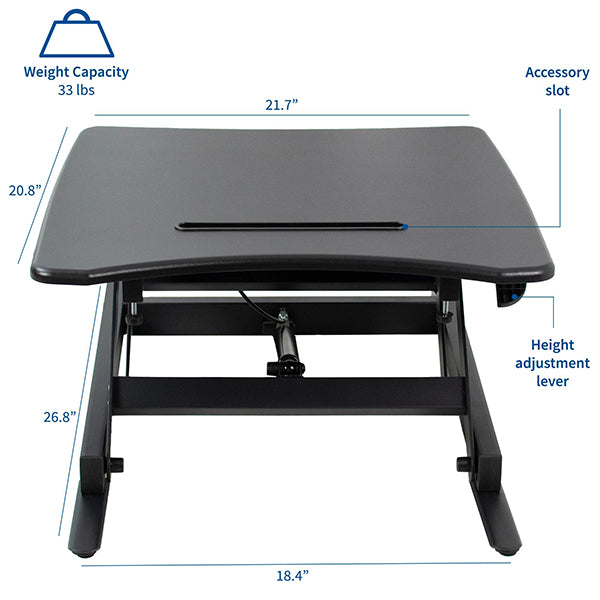 VIVO Single Top 22 Laptop Desk Riser Dimension