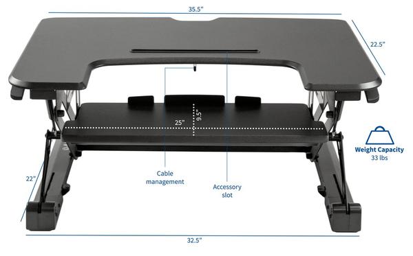 Vivo Desk V000T Dimensional Illustration