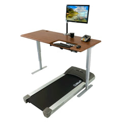 iMovR Cascade Treadmill Desk with SteadyType Keyboard Tray facing left