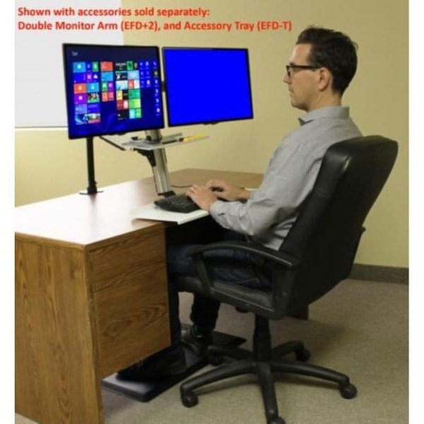 Rocelco Efd 2 Dual Monitor Sit To Stand Floating Desk Standing