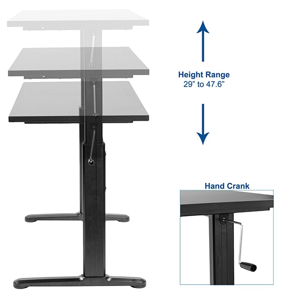 Vivo 55 Crank Height Adjustable Desk Standing Desk Nation