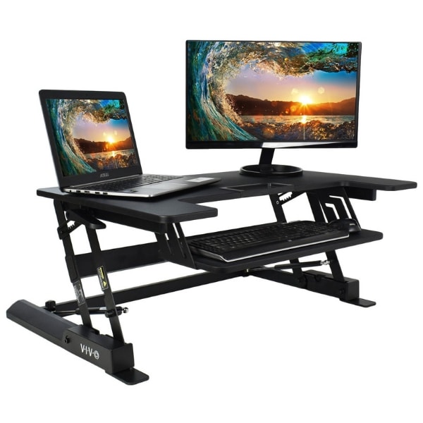 dual monitor standing desk converter