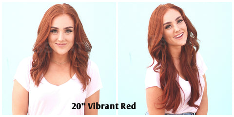 tressmatch vibrant red clip in human hair extensions remy clip in